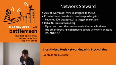 Incentivised Mesh Networking with Blockchains